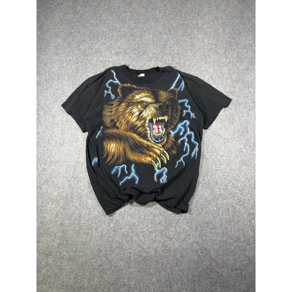 American Thunder Grizzly Bear Shirt Vintage 90s, XL, Single Stitch, USA GRAIL
